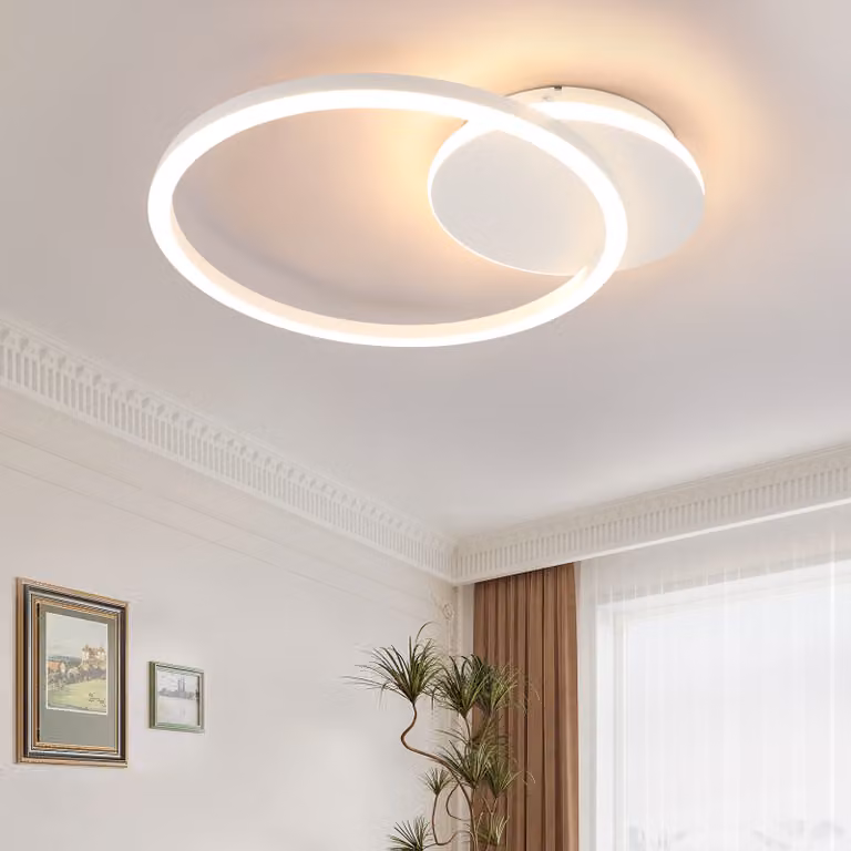 ZMH lampa sufitowa LED lampa sufitowa kuchnia 24W 3000K ciepła biała lampa kuchenna nowoczesny design lampa do salonu 2 pierścienie lampa do przedpokoju sypialnia białe metalowe lampy sufitowe do salonu jadalnia