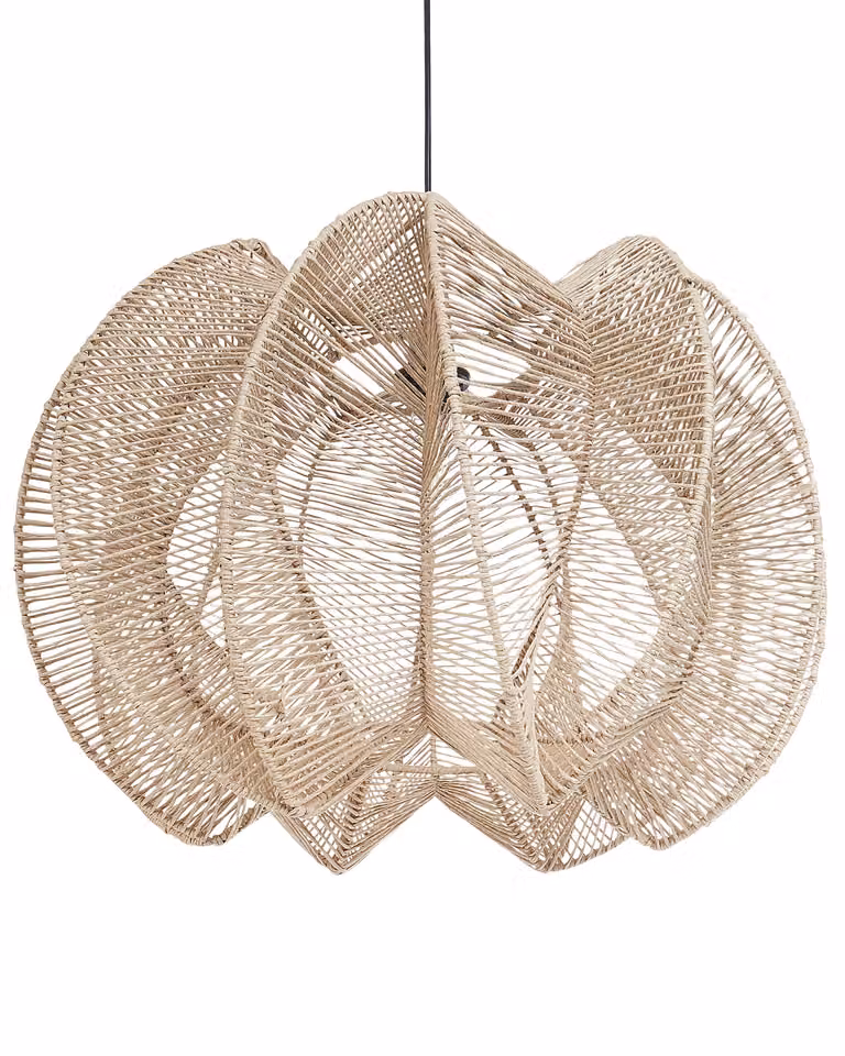 BELIANI Lampa wisząca naturalny kolor papierowa plecionka styl boho oświetlenie