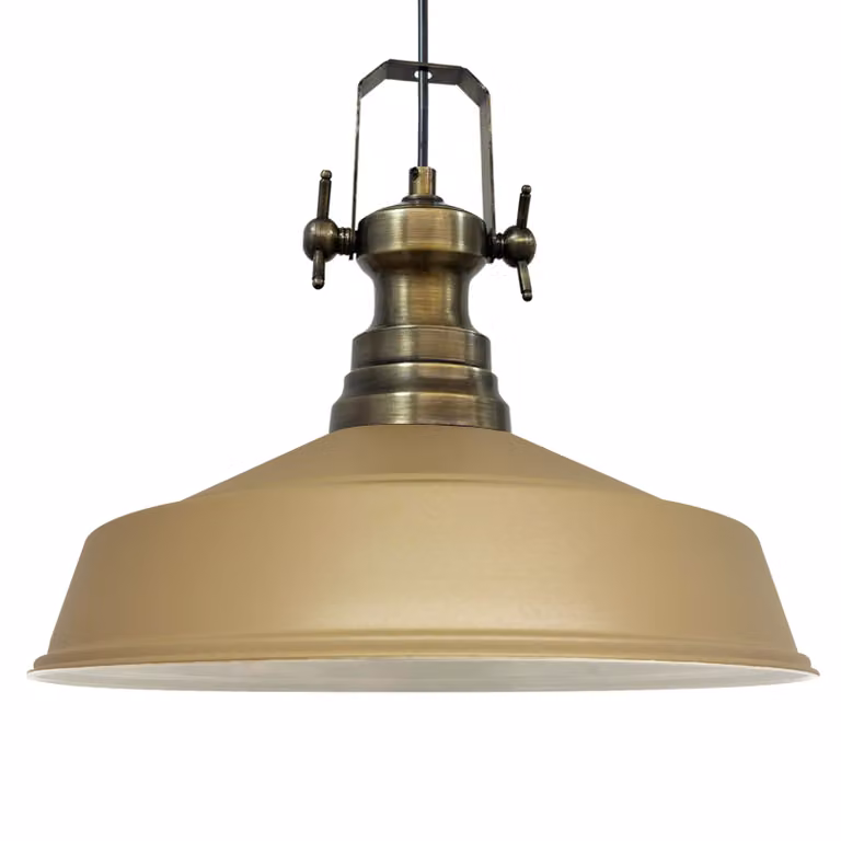 Lampa wisząca Asletl Lampa wisząca Industrial z metalu Ø41 cm, beżowa lampa wisząca