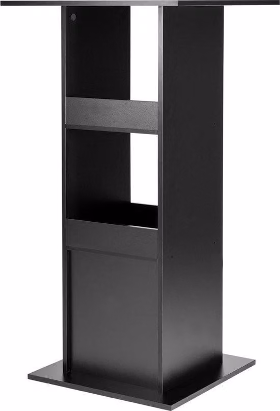 Lada barowa – do kuchni i bistro – solidna – nowoczesny design – czarne drewno – 60 x 60 x 112 cm
