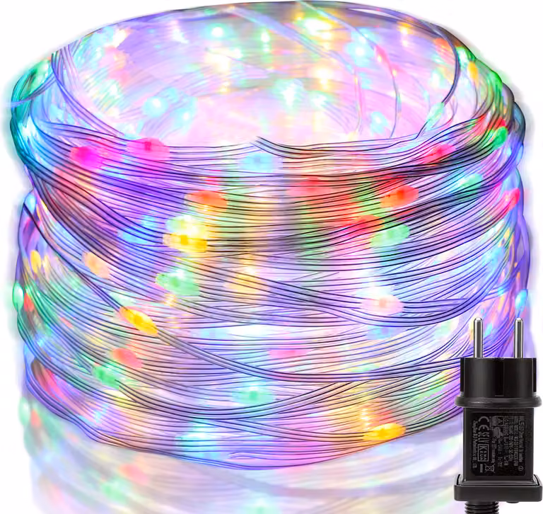 100M Led fairy lights power, wodoodporna 8 trybów liny PVC dekoracja balkonu ogrodowego, kolorowa