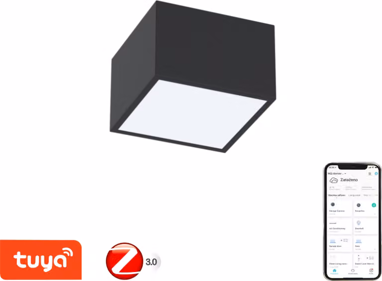 Immax NEO CANTO Inteligentna lampa sufitowa 15x15cm 12W czarna Zigbee 3.0