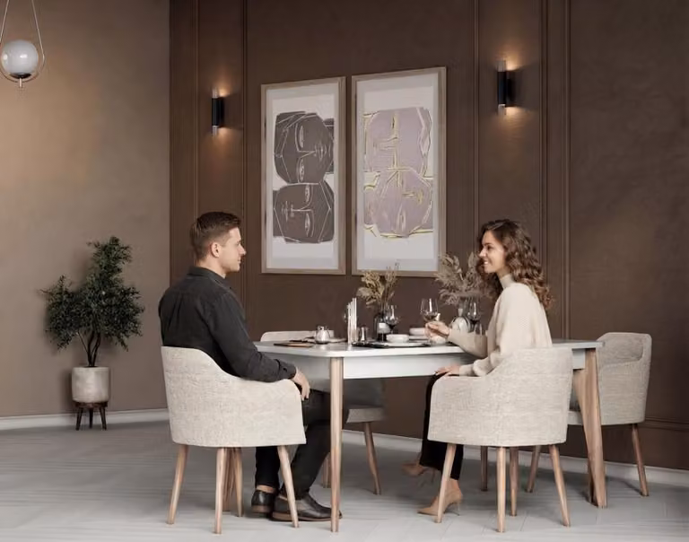 Biały, rozkładany stół jadalniany, drewno, nowoczesny, elegancki design