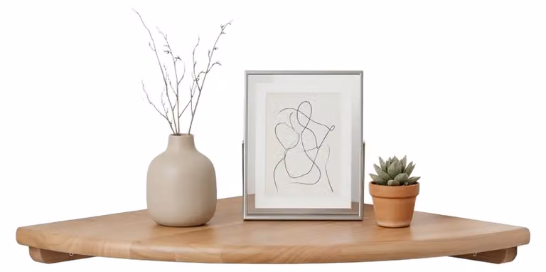 Regał narożny Relaxdays, wys. x szer. x gł.: 3 x 40 x 40 cm, drewno orzechowe, salon, dekoracja, nośność: 5 kg, wiszący regał na książki, kolor naturalny