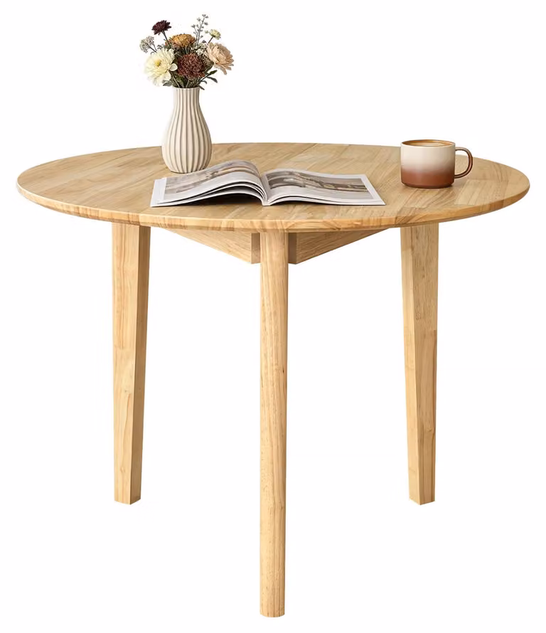 Okrągły stół jadalny z litego drewna, średnica 80 cm, kolor naturalny