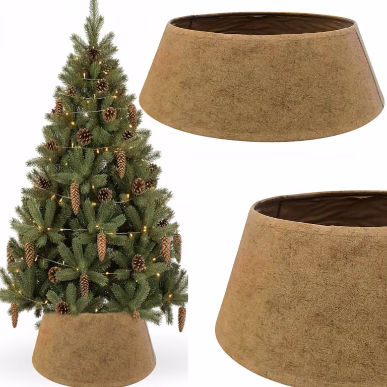 Pokrowiec na choinkę COIL, pokrowiec na choinkę, pokrowiec na choinkę, stojak na choinkę, tkanina/karton, średnica: 68 cm, owalny, beżowy