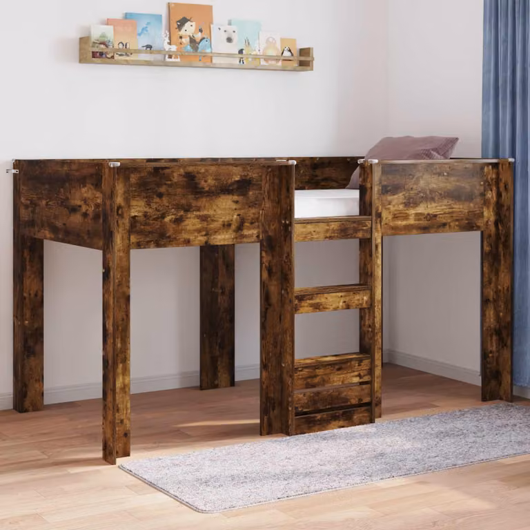 Maison Exclusive – łóżko piętrowe dla dzieci z dębu wędzonego 80 x 200 cm
