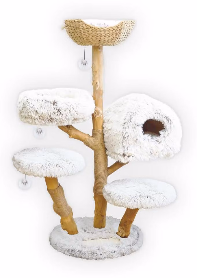 Kratzbaum Cozy Chalet, 128 cm, drewno/sizal, beżowy