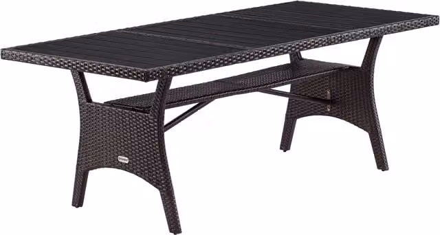 Stół ogrodowy Casaria rozkładany z technorattanu w kolorze brązowym, W x S x W: 190 x 90 x 75 cm