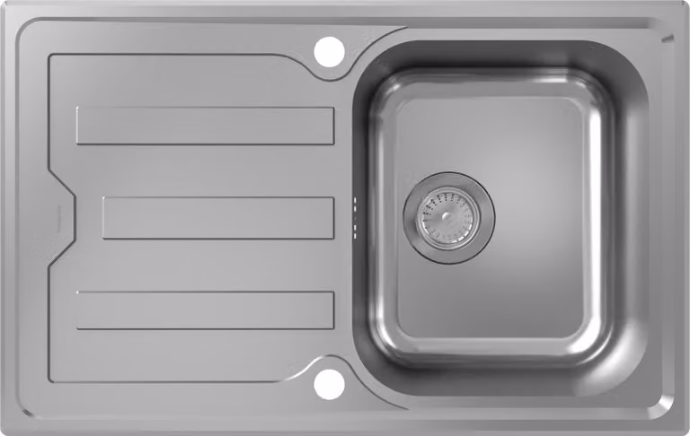 zlewozmywak do zabudowy hansgrohe S44 z ociekaczem, 775x480 mm, stal nierdzewna