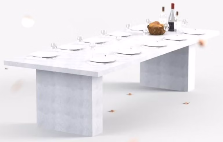 Stół jadalny Casa Padrino z kominkiem na bioetanol, wymiary: 300 x 115 x 75 cm - Dostępny w różnych kolorach - Stół do jadalni - Stół do ogrodu - Meble do jadalni - Meble ogrodowe - Luksusowe meble - Eleganckie wyposażenie