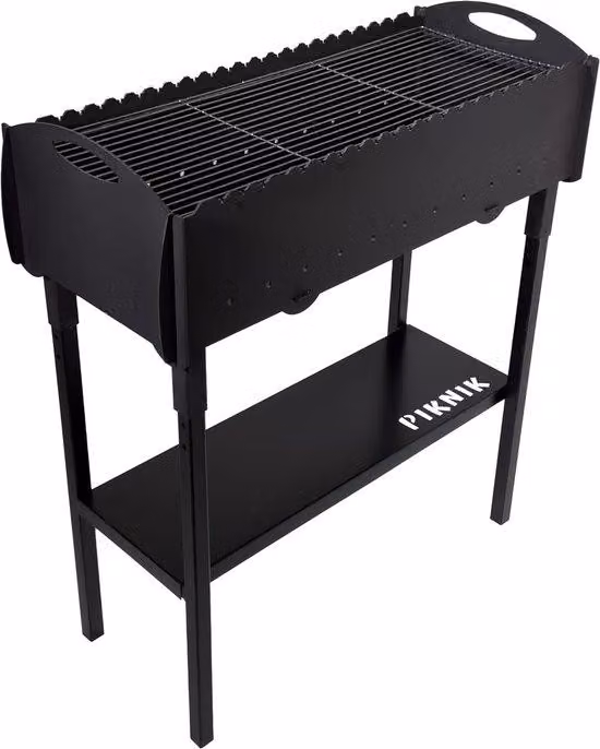 Grill ogrodowy, ruszt do szaszłyków na 21 sztuk, solidny grill węglowy wykonany ze stali o grubości 3 mm, zdejmowany i kompaktowy, stacjonarny grill metalowy