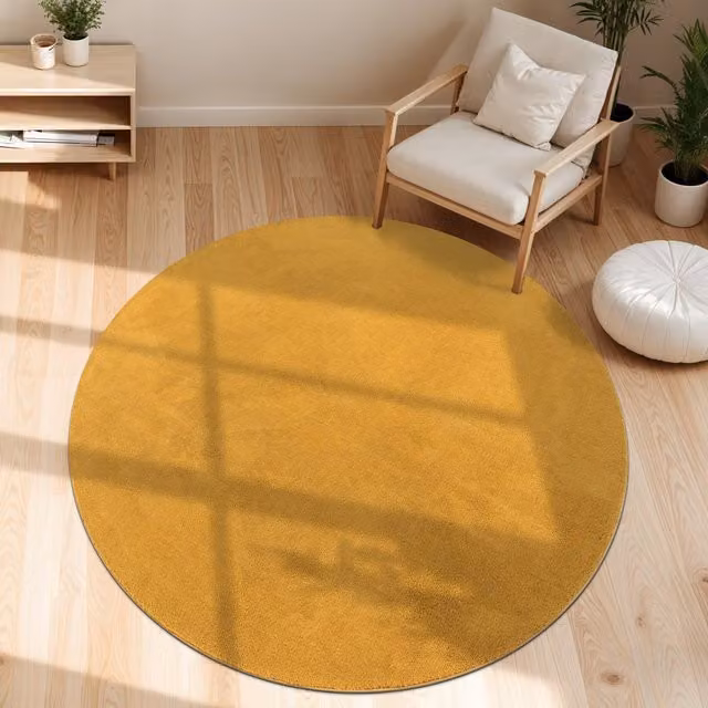 Okrągły dywan Calissa żółty o średnicy 80 cm