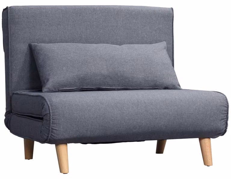 Łóżko tapicerowane - Łóżko z materacem - Sofabed - Małe łóżko tapicerowane - Fotel rozkładany - Design skandynawski - Regulowane oparcie