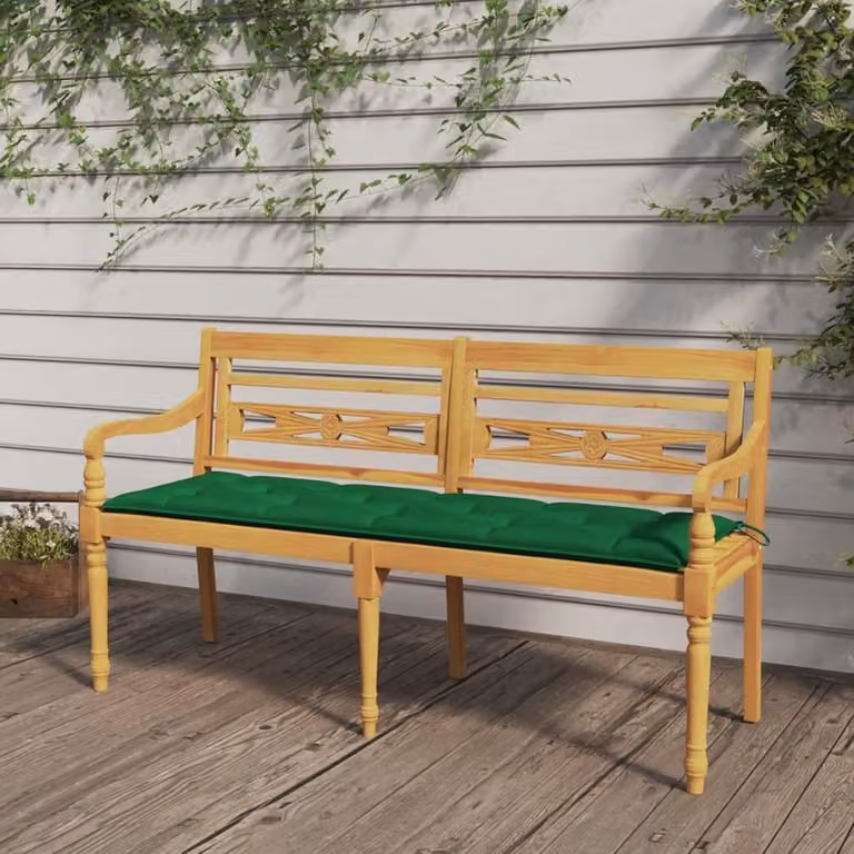 Sofa Batavia z drewna - Zestaw mebli ogrodowych - Relaks na świeżym powietrzu - Solidne drewno tekowego - 150 cm - Zielony