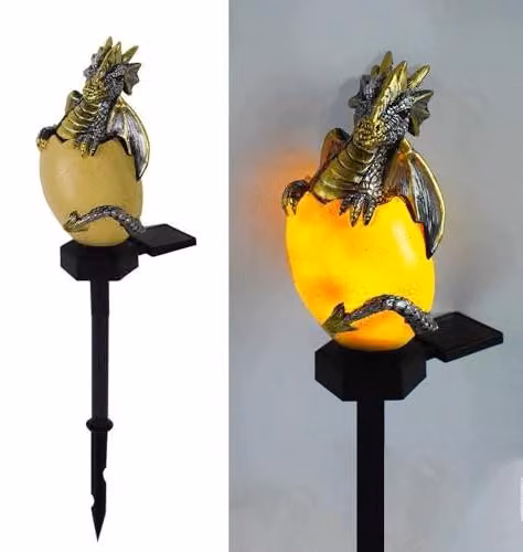 Lampa solarna ogrodowa smok dekoracyjna LED do ogrodu wodoodporna