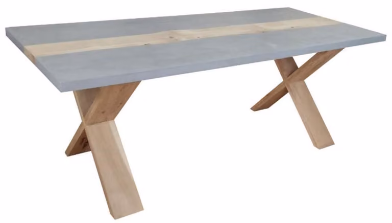 Stół w stylu rustykalnym Casa Padrino szary / kolory naturalne 240 x 100 x wys. 78 cm - Stół kuchenny w stylu rustykalnym - Stół ogrodowy w stylu rustykalnym - Meble do jadalni i ogrodu w stylu rustykalnym