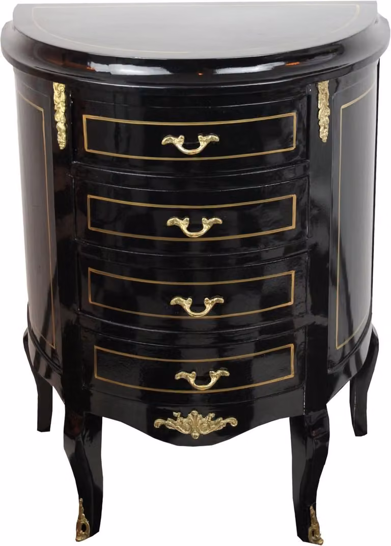 Casa Padrino komoda w stylu barokowym czarny/złoty szerokość 68 cm - Meble w stylu antycznym