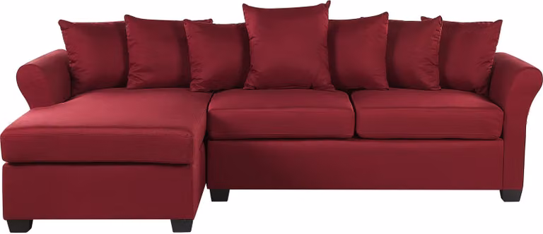 BELIANI Narożnik ciemnoczerwony 3-osobowy nowoczesny sofa narożna do salonu prawostronna