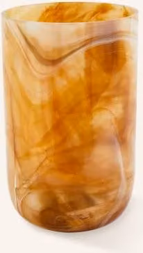 Wazon Polspotten Marbled Glass Medium w kolorze beżowym z akcentami żółci i pomarańczu wykonany ze szkła