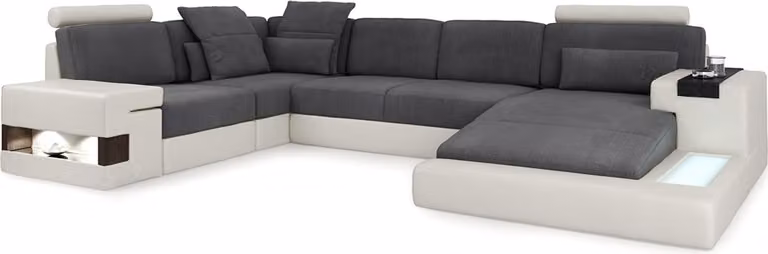 U-Form Wohnlandschaft Couch Big XXL Sofa Polster Ecke Bellini Rot
