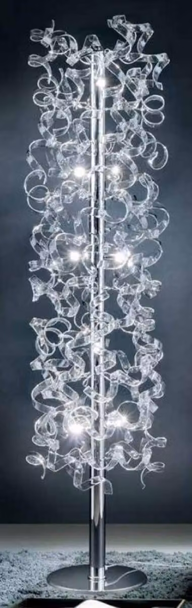 Casa Padrino luksusowa lampa podłogowa LED srebrna Ø 40 x wys. 170 cm - lampa podłogowa do salonu z 60 szklanymi elementami - hotelowa lampa podłogowa - luksusowa jakość - Italy