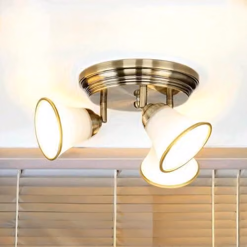 Lampa sufitowa reflektor secesyjny 3 żarówki E14 salon sypialnia