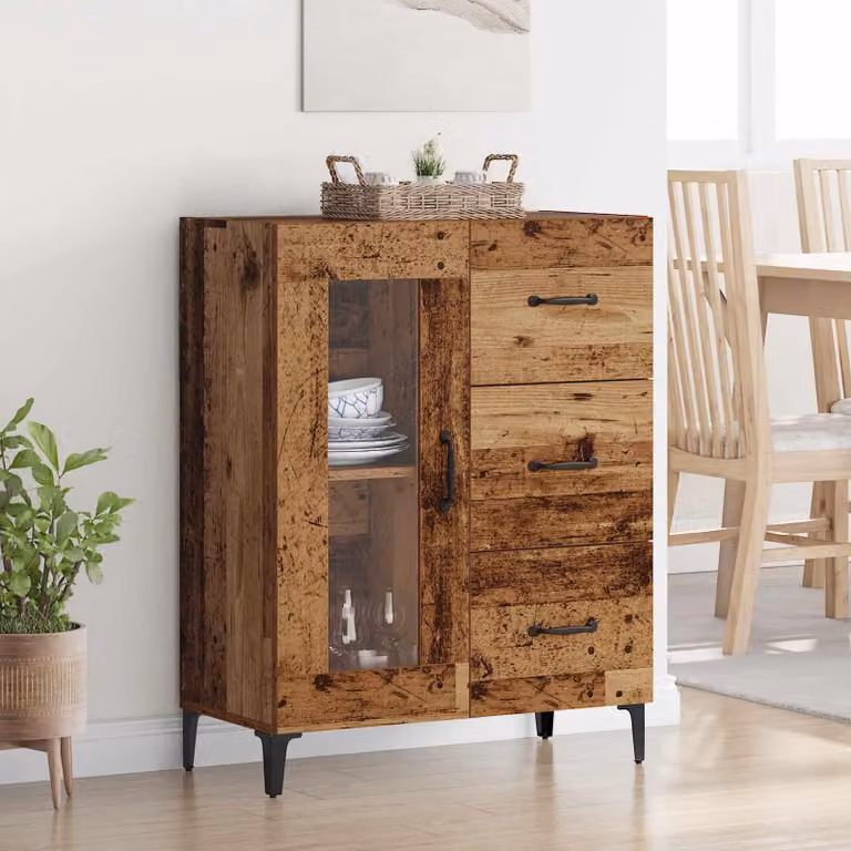 vidaXL Kredens z drewna odzyskanego 69,5 x 34 x 90 cm drewno kompozytowe i żelazo