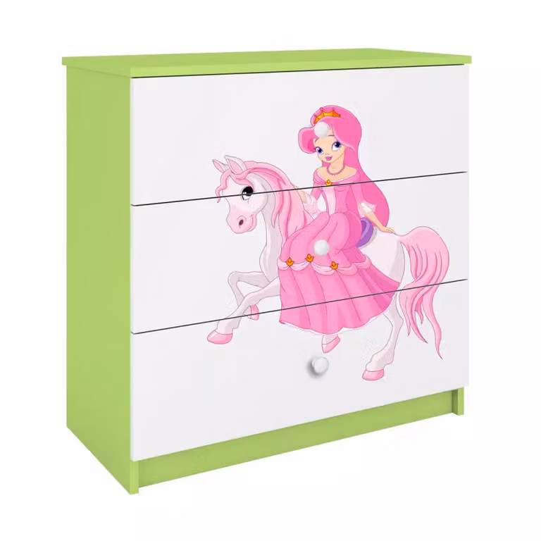 Komoda Dla Dzieci Babydreams Zielony - Księżniczka 1