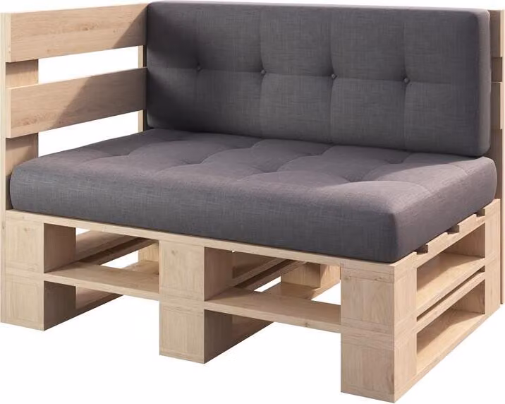 Lermowood meble z palet Mp ławka narożna 120 x 80 x 40 cm naturalna | europalety meble ogrodowe do salonu i na zewnątrz drewniane meble ogrodowe zestaw mebli ogrodowych meble wypoczynkowe taras balkon styl loft palety