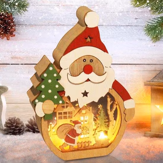 Dailygoods - Drewniane świąteczne dekoracje LED do dekoracji stołów