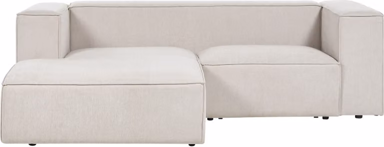 BELIANI Narożnik prawostronny 2-osobowy bezowy tapicerowany sofa narożna minmalistyczny styl