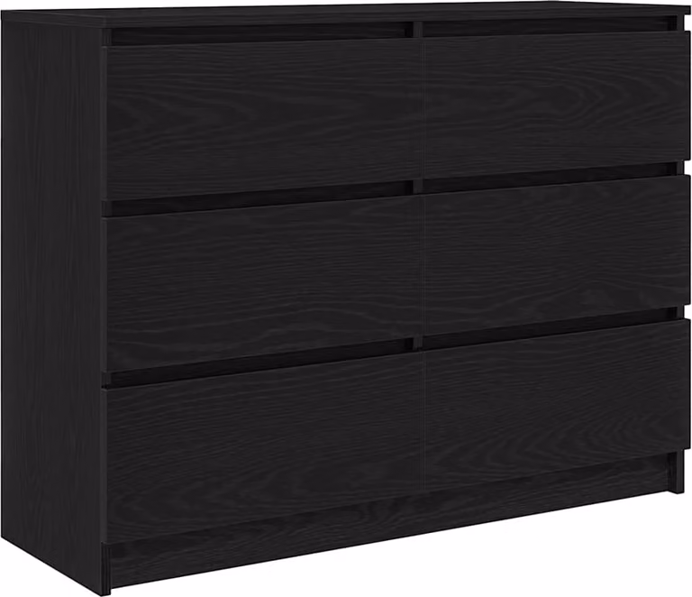 Komoda Czarny Dąb 100x35x76 cm Drewno klejone