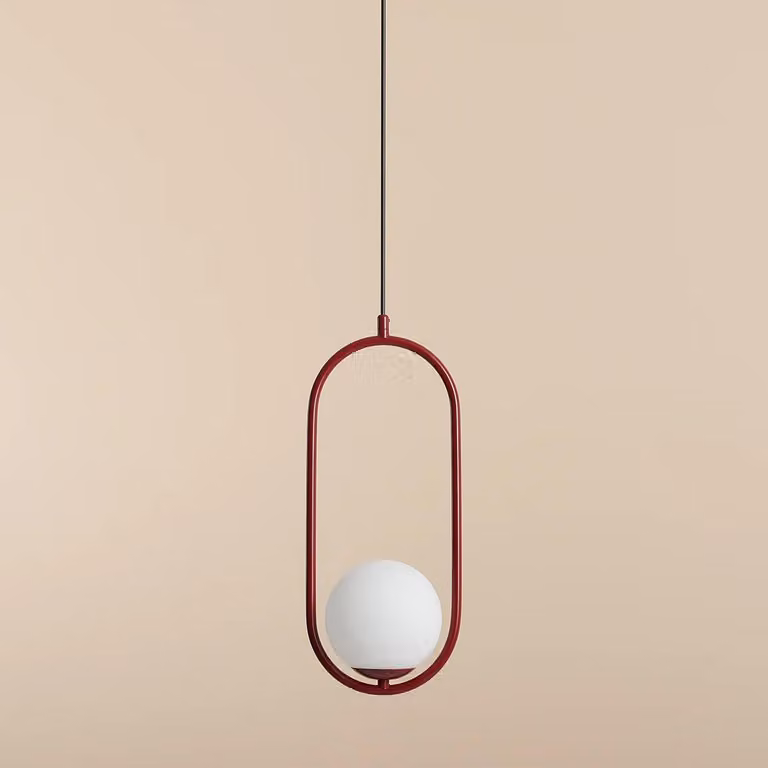 Lampa wisząca Riva czerwono-biała 1xE14x10W szkło wym:200x18,5x14cm IP20 Aldex