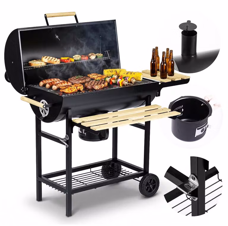 Grill ogrodowy na węgiel drzewny BD-895, czarny | Berdsen