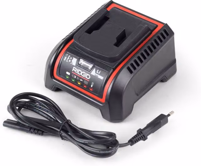 Ładowarka 230V do akumulatorów Li-Ion 18V Ridgid, kolor czarny