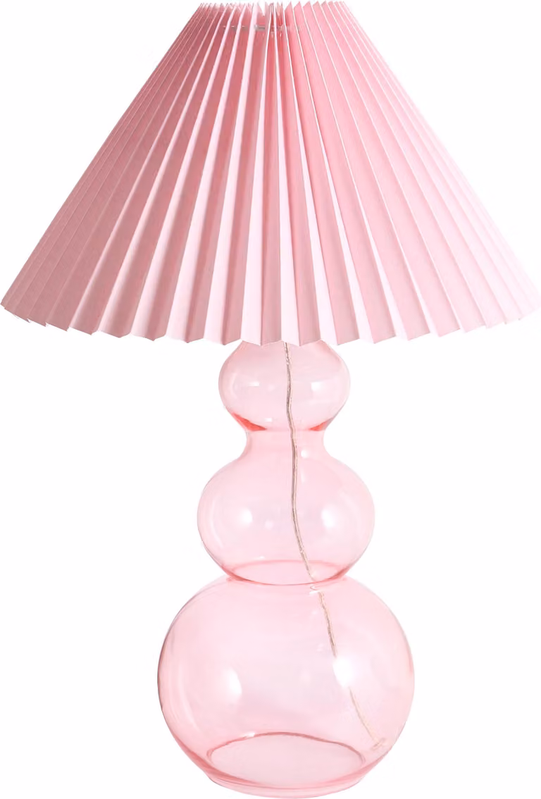 BELIANI Lampa dekoracyjna różowa szkło klosze z tkaniny styl nowoczesny w kształcie dzwona salon sypialnia