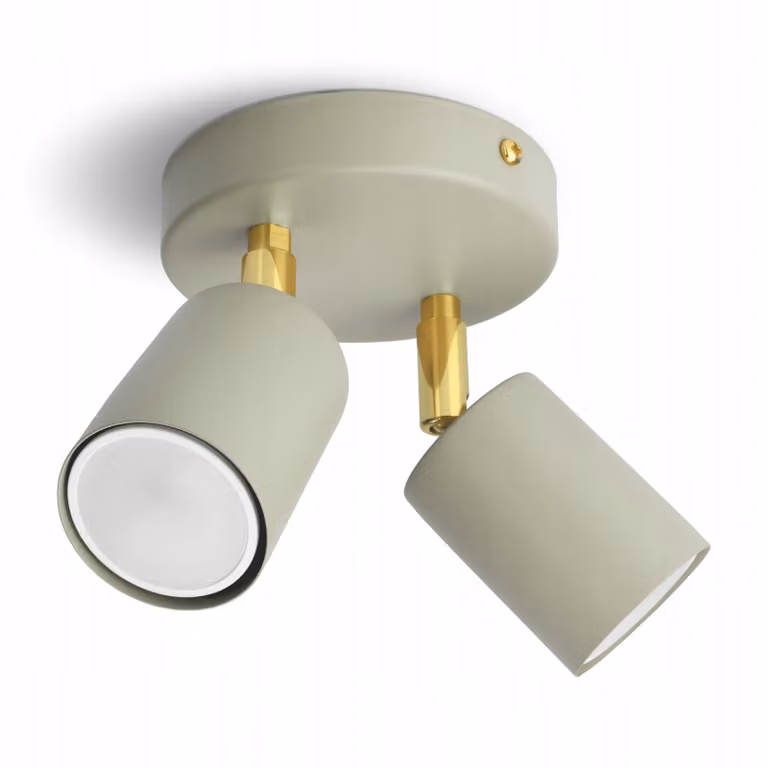 Luxolar – metalowa lampa sufitowa LED z regulacją nachylenia, 2-punktowa – lampa wisząca, zielona, GU10 15 W – lampa sufitowa do salonu, zielono-złota