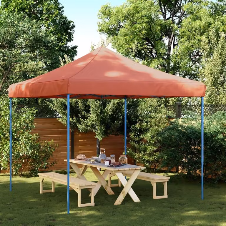 Maison Exclusive – składany namiot imprezowy typu pop-up w kolorze terakoty, 292 x 292 x 315 cm