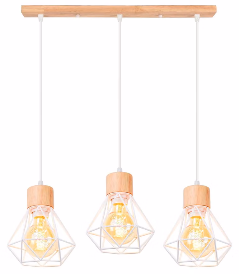 Przemysłowa lampa wisząca, gwint E27, metal i drewno, średnica 160 mm, styl retro