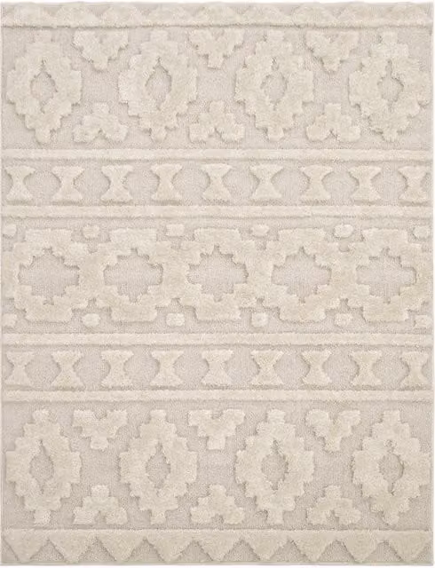 Dywan Geneva beżowy prostokątny o wzorze diamentów, styl skandynawski, W x S: 60 x 100 cm