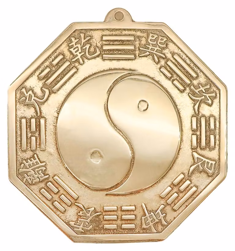Lustro miedziane Feng Shui Bagua, 8,3 cm – ochrona i szczęście