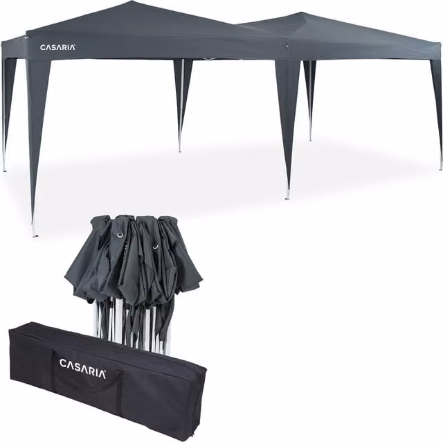 Składany pawilon Deuba® antracytowy z ochroną UV 50+, W x S x W: 600 x 300 x 210 cm