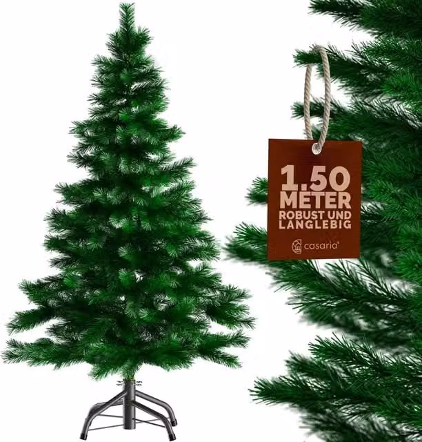 Sztuczna choinka Casaria w kolorze zielonym ze stojakiem, Wysokość: 150 cm