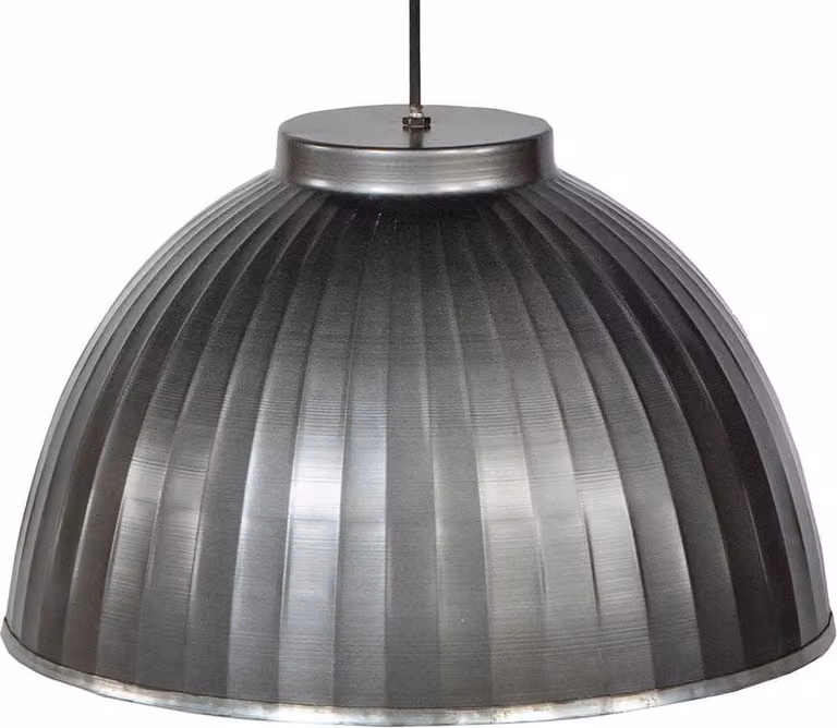 Lampa wisząca z szarego lakierowanego cynku z rowkami ⌀ 46 cm