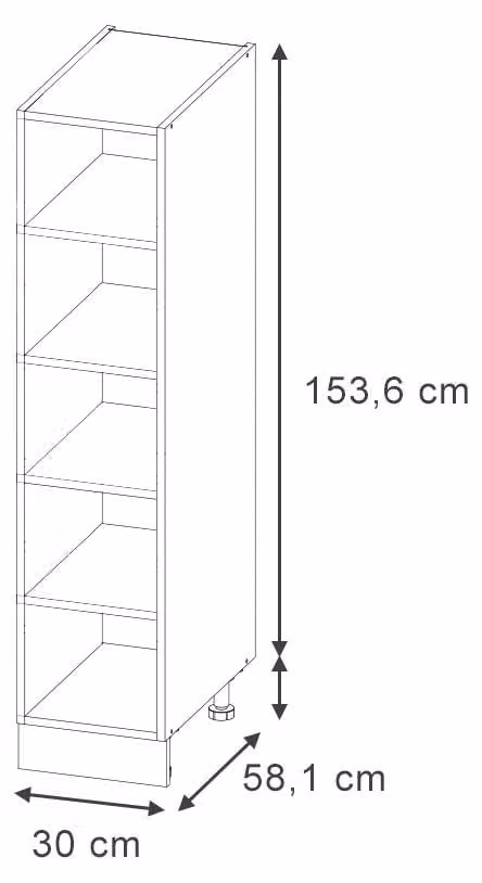 Półka kuchenna Vicco Fame-Line Antracyt 30 cm bez blatu roboczego, Model 63253