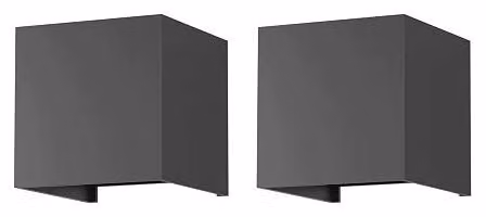Kinkiety ścienne LED 12 w aluminium regulowane góra dół 2 sztuki