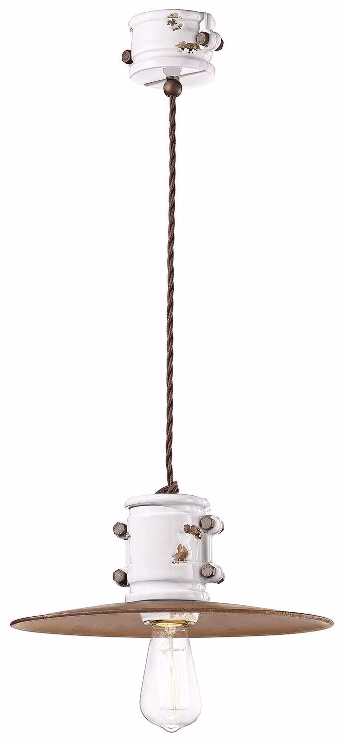 Ferroluce Urban ceramiczna lampa wisząca okrągła 40cm biała