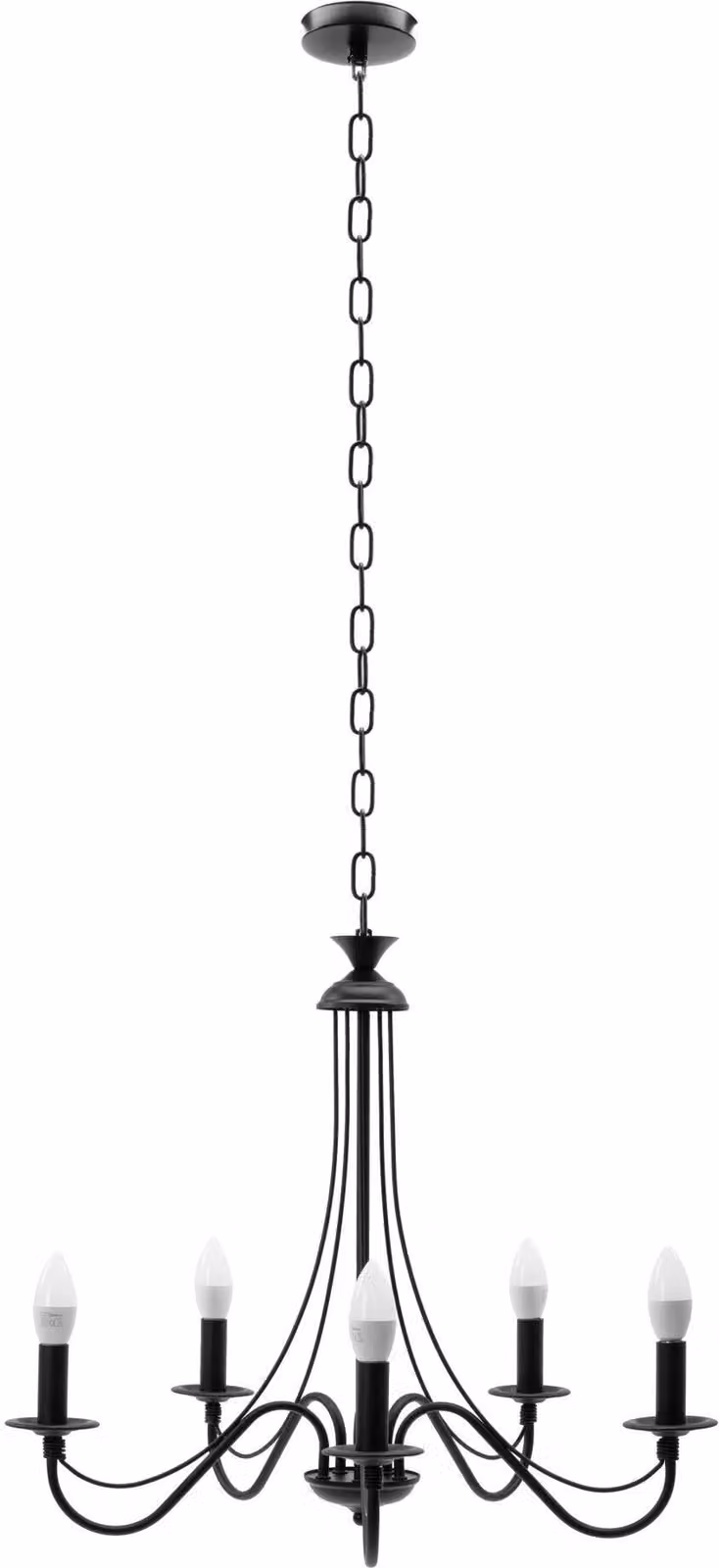 Lampa Sufitowa Wisząca Rustykalna APP647-5CP Czarna