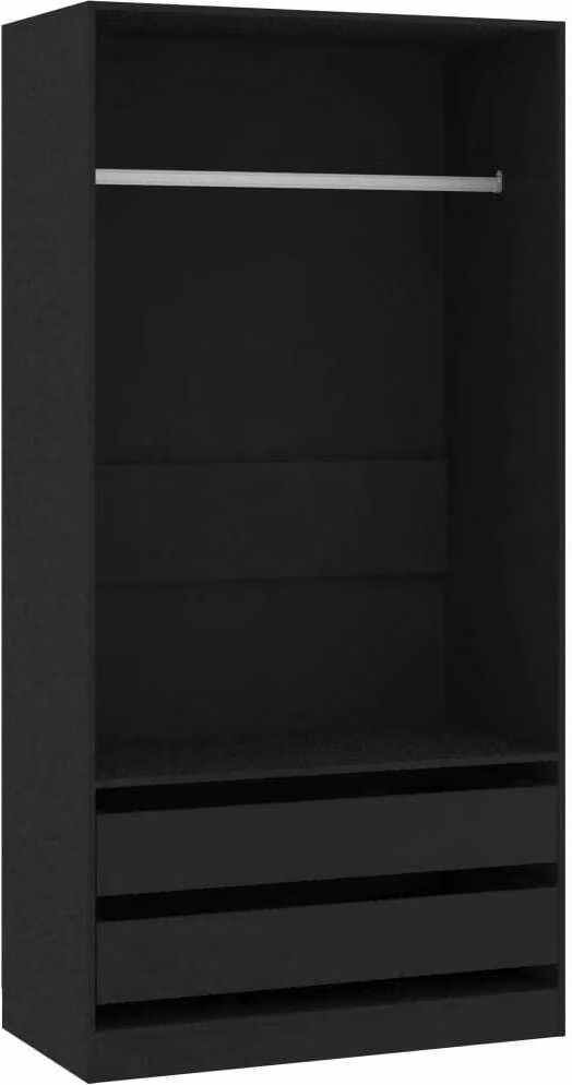 vidaXL Szafa czarna 100x50x200 cm materiał drewnopochodny